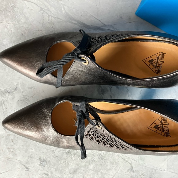 John Fluevog Estella Gold Scroll Heels - Picture 13 of 16